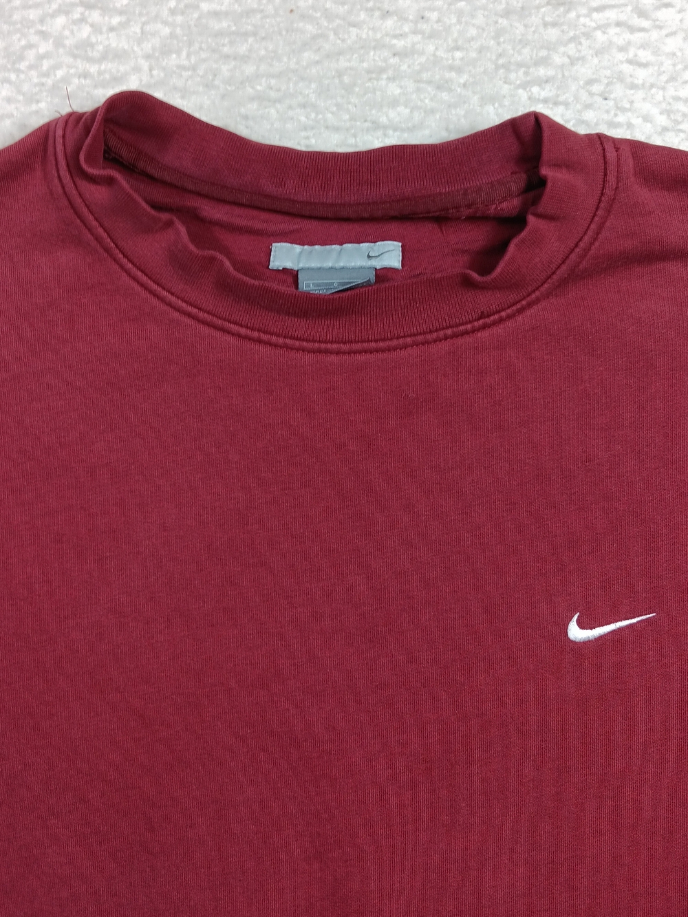 Vintage Nike Sweatshirt Mens Large Red Oversized Crewneck Single Swoosh Y2K - Picture 4 of 11